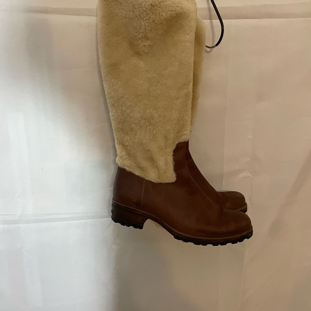 UGG Cream and Brown Heeled Boots vintage Australia Ugg women tall boots